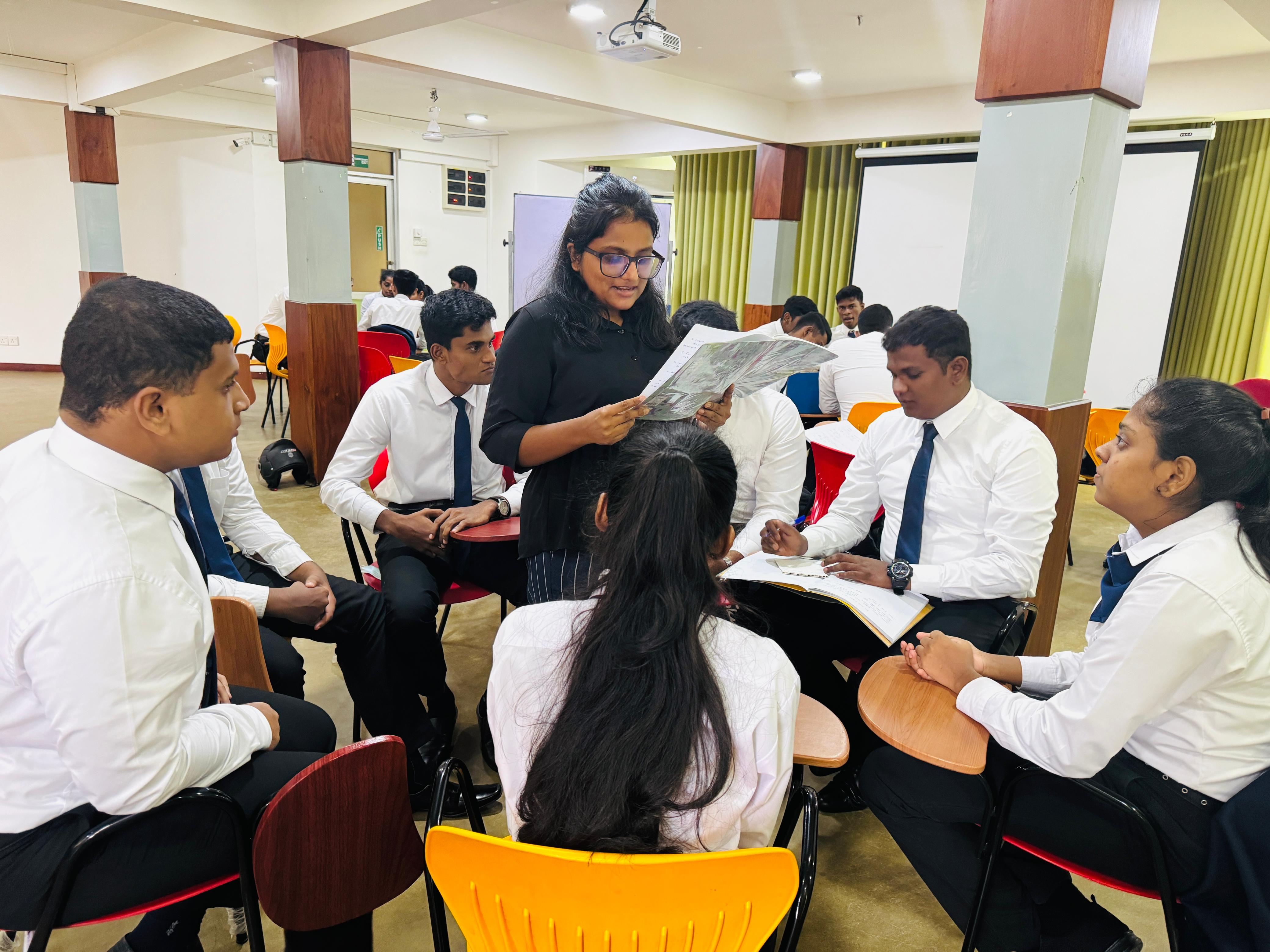 Students learning English